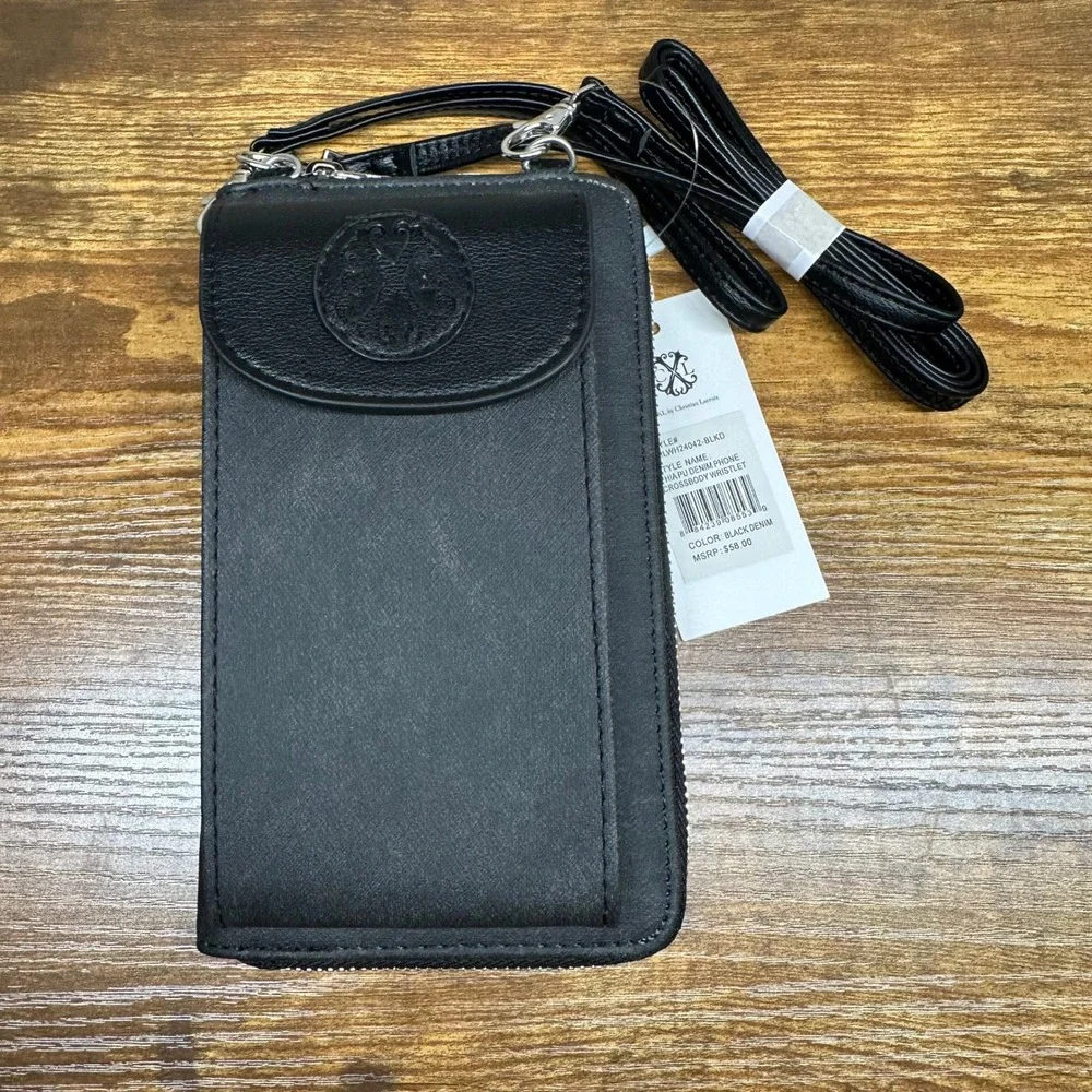 CXL Christian Lacroix Phia Black Phone Crossbody Wristlet Wallet CXLWH24042-BLKD